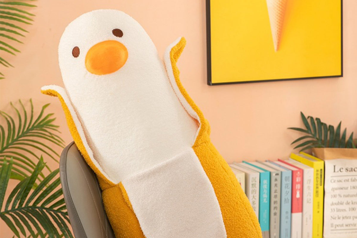 Peeled Banana Duck Plush Pillow Stuffed Toy Hugging Cushion Anxiety Relief Bedtime Cuddling