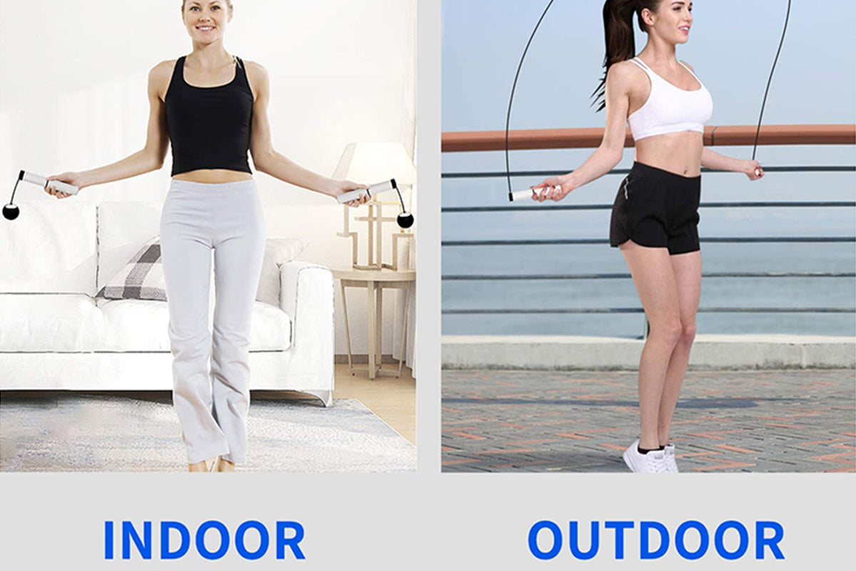 Outdoor Cordless Skipping Rope Weight Bearing Jump Rope Fitness Indoor Jump Rope with Counter Calorie Counting