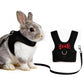 Rabbit Harness and Leash Set Adjustable Breathable Mesh Vest for Bunny Small Pets-Black