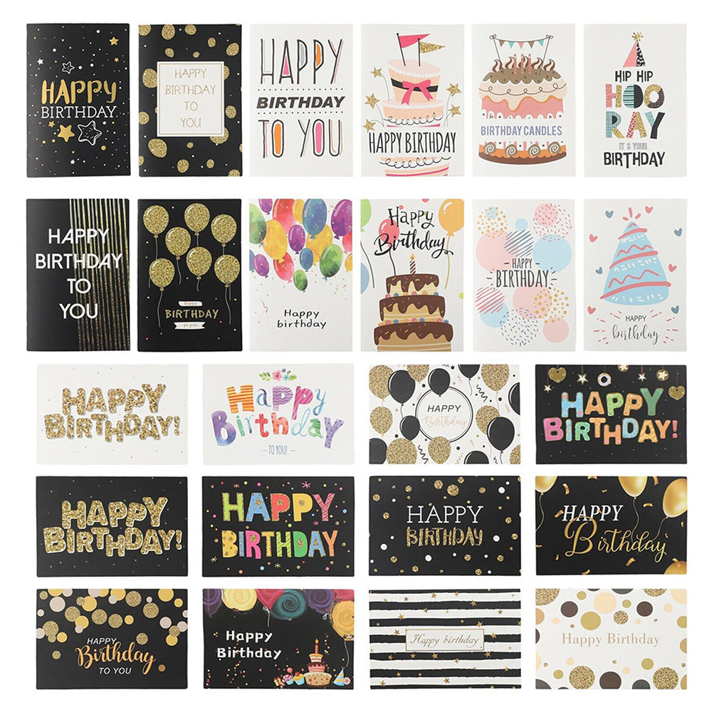 24 Pack Blank Birthday Cards with Envelopes for Party Invitations