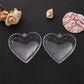 10Pcs Christmas Heart-Shaped Plastic Baubles Fillable Clear Balls Xmas Tree Decor