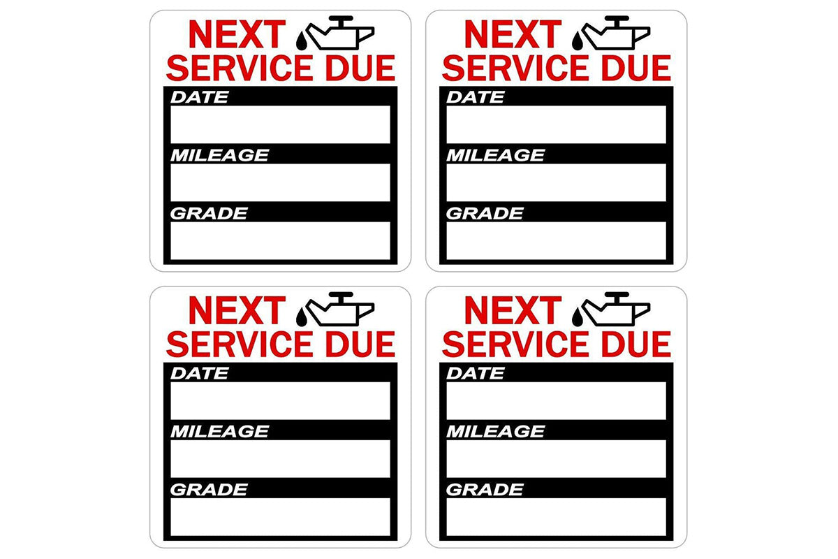 2" Oil Change Reminder Stickers 120 Stickers Static Car Maintenance Labels