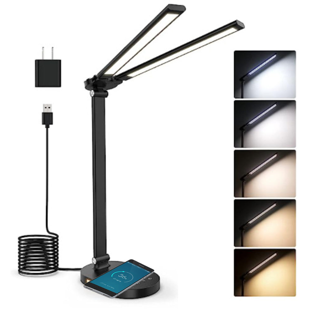 Double Head LED Eye-Caring Foldable Touch Control Desk Light