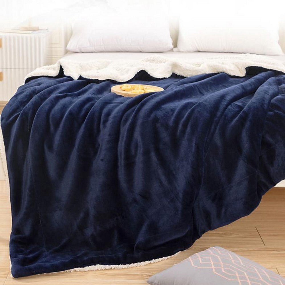 Reversible Plush Faux Mink Sherpa Lambswool Blanket