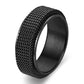 Titanium Steel Spinner Ring Set Silver Black Gold Relaxing Rotating Rings