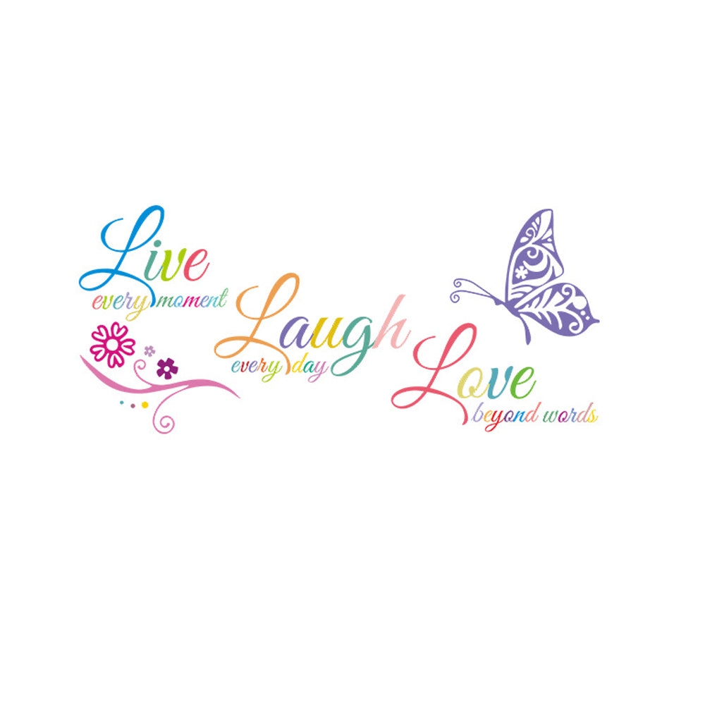 Colorful Live Love Laugh Wall Sticker Motivational Wall Decals