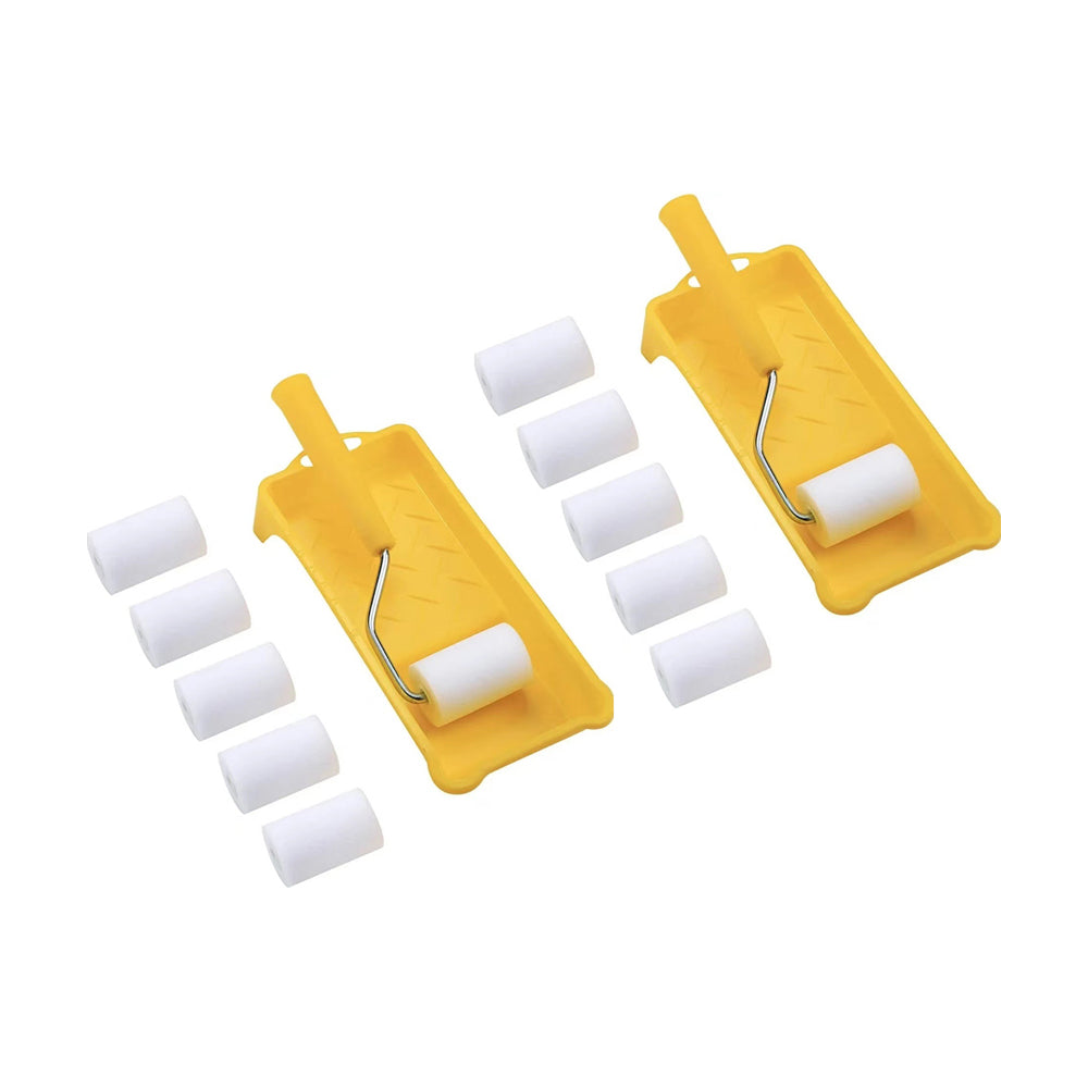 16Pcs Mini Paint Roller Kit with Tray