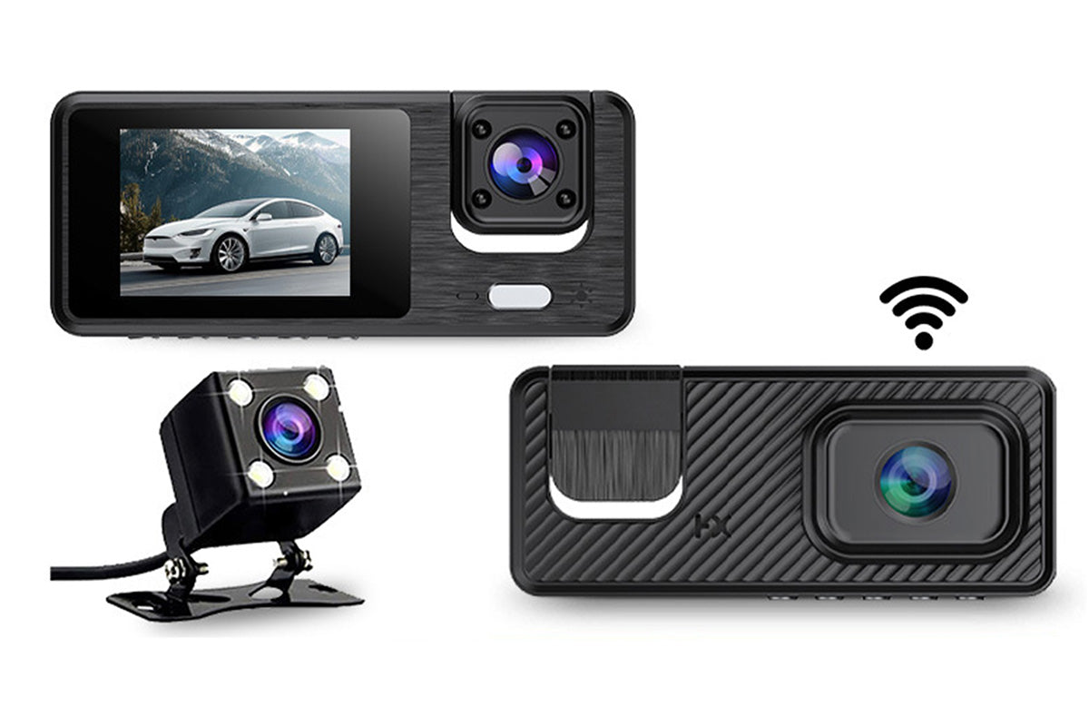 Triple Lens Car Dash Cam Super Night Vision Loop Recording