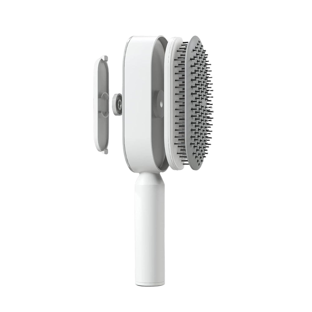 2Pcs Self Cleaning Hair Brush for Women Cleaning Massage Hair Comb with Holder