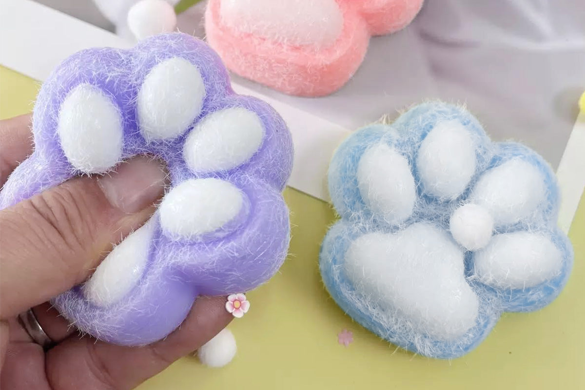 4Pcs Cat Paw Squishy Stress Relief Fidget Toys for Adults Kids