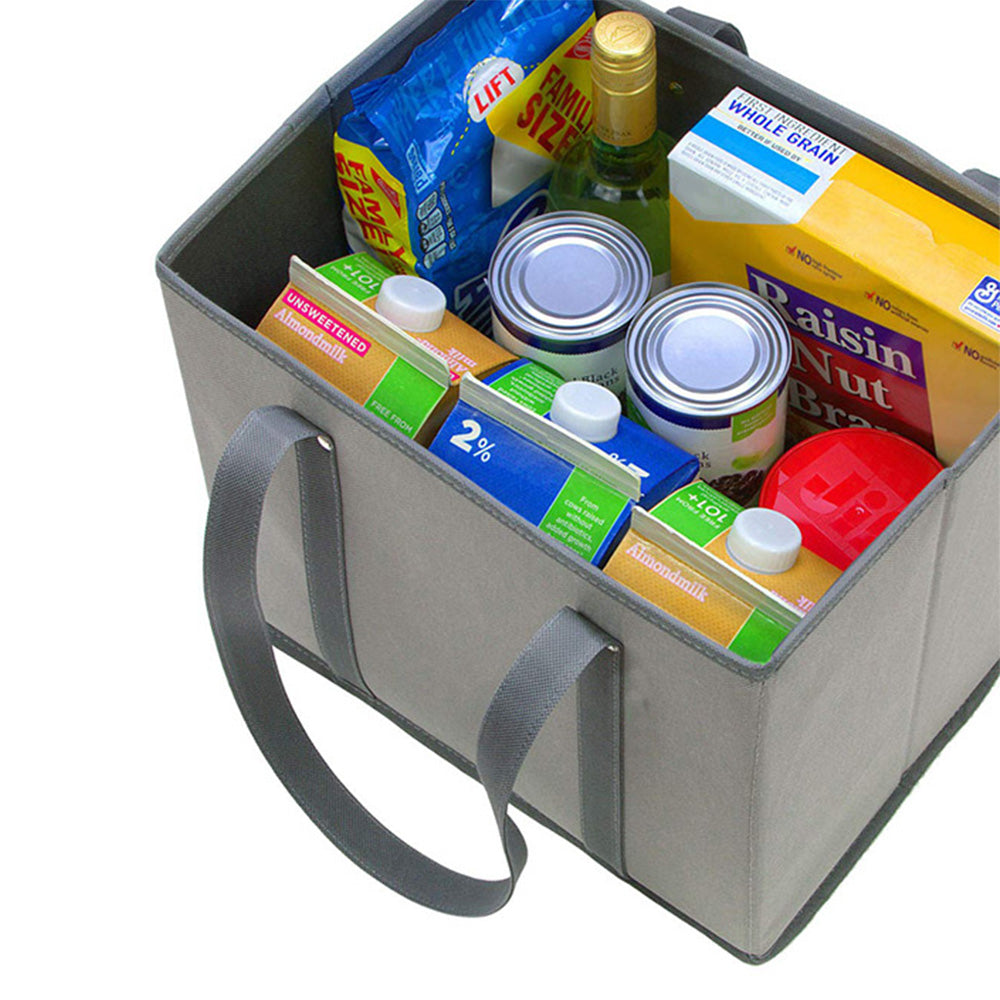 Reusable Shopping Bags 33x26x28cm Foldable Grocery Bags with Long Handles