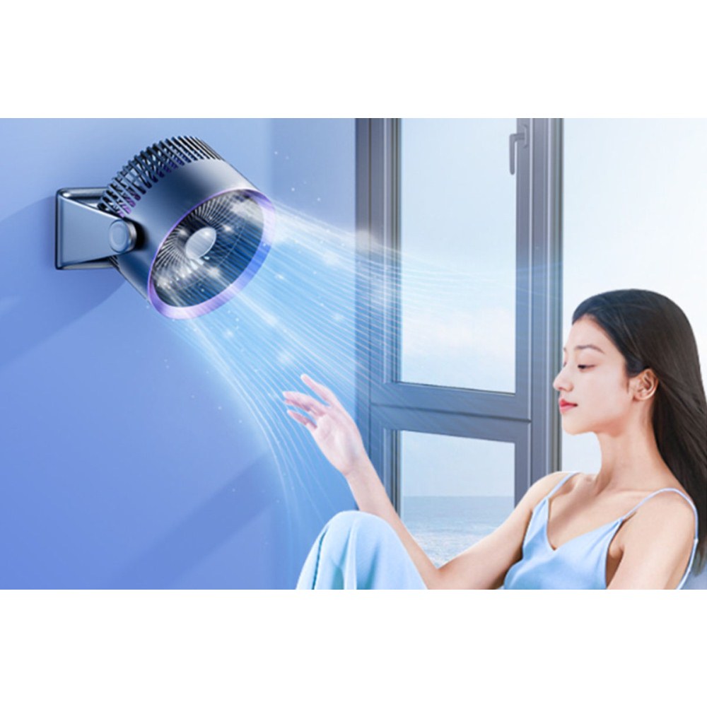 USB Rechargeable Desk Fan with Digital Display for Bedroom Home Office