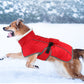 Winter Dog Coat-Waterproof Cold Weather Jacket for Small Large Breeds-Red