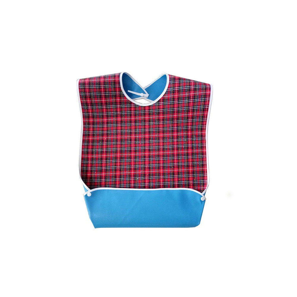 3 PCS Easy Clean Adult Dining Bibs with Neck Snap and Food Catching Pocket