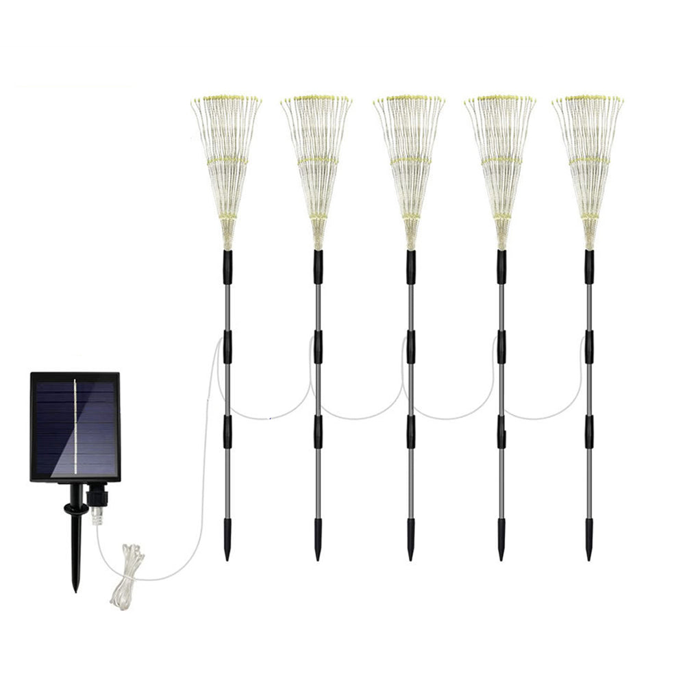 5Pcs Solar Firework Lights Water-resistant Outdoor Stake Lights