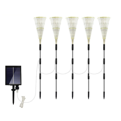 5Pcs Solar Firework Lights Water-resistant Outdoor Stake Lights