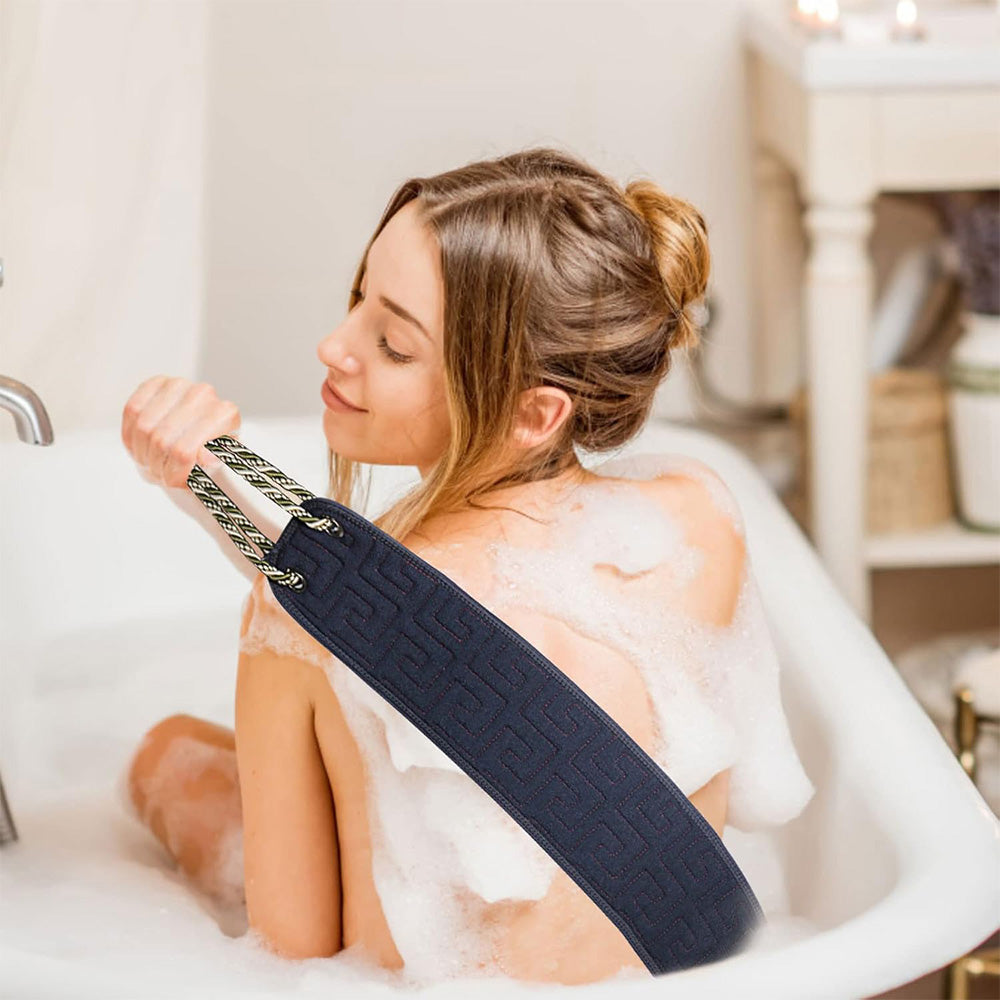 Bath Shower Exfoliating Back Strap Double-Sided Back Scrub Towel