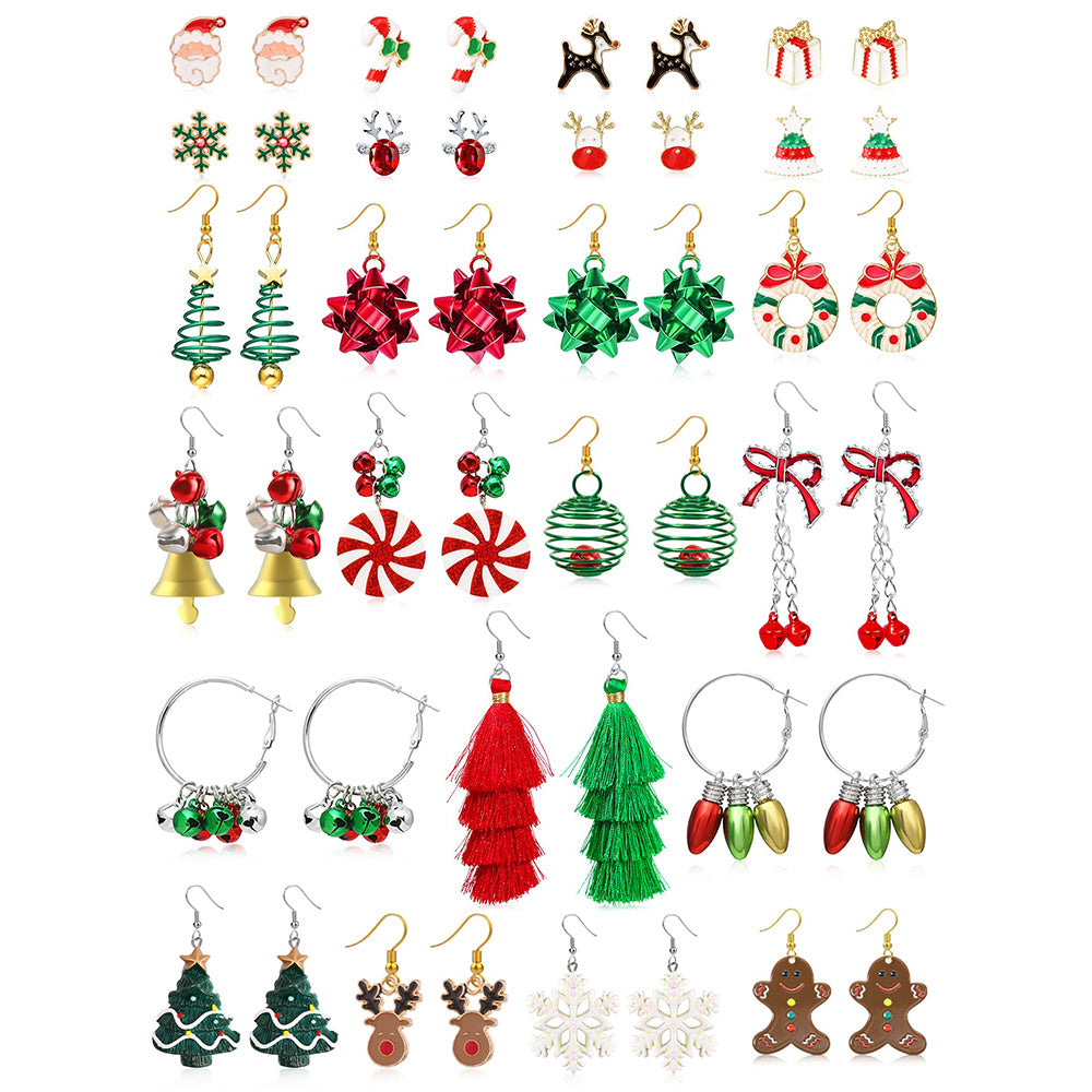 23 Pairs Christmas Earrings Fashion Jewellery for Women Festive Accessories