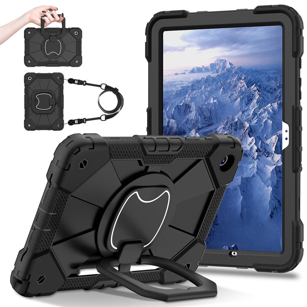 360 Degree Case for Samsung Galaxy Tab A11 Plus A9 Plus with Shoulder Strap-Black