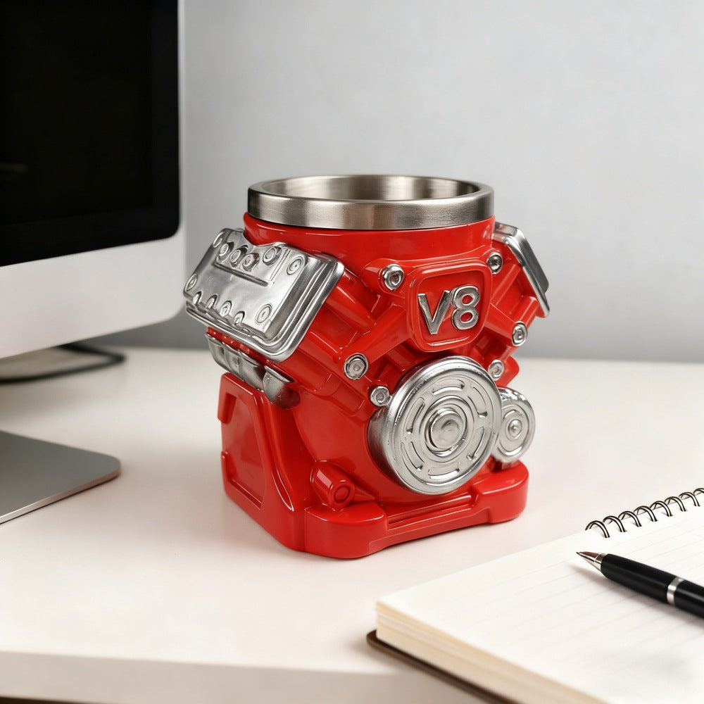 V8 Engine Model Design Stainless Steel Coffee Mug