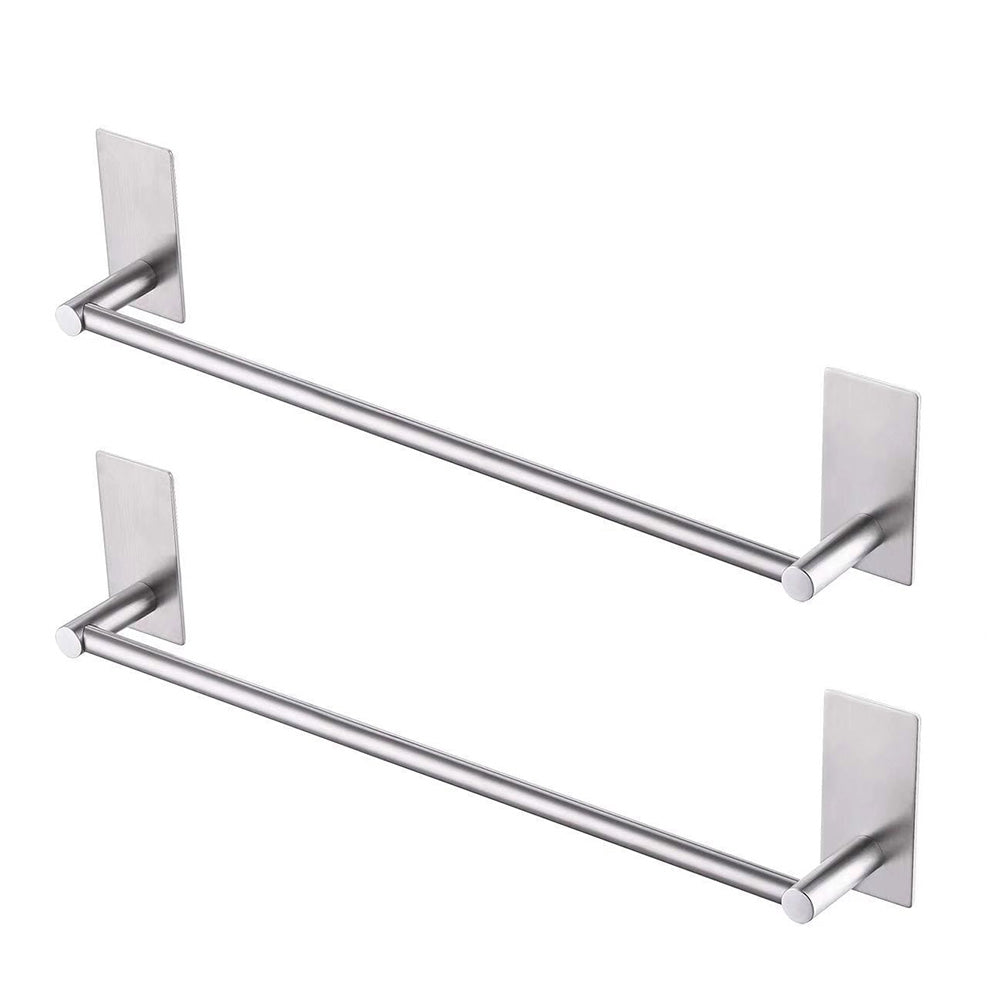2XStainless Steel Self-Adhesive Towel Rack for Bathroom No Drilling Required
