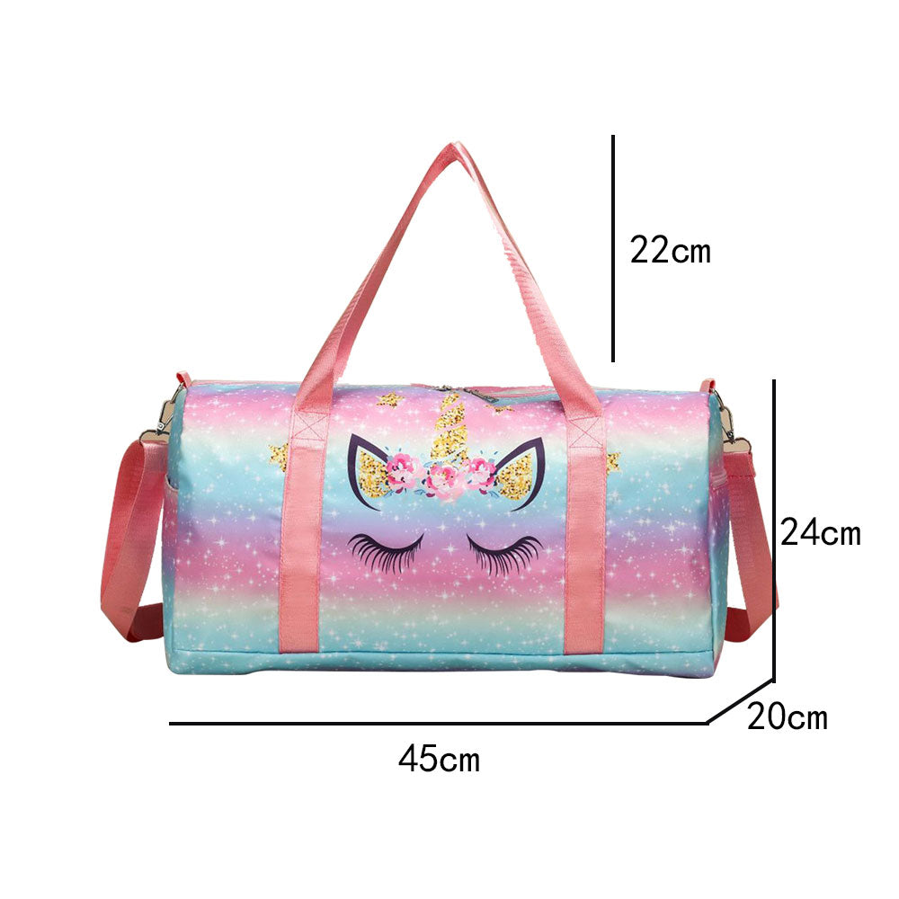 Kids Duffle Bag Water Resistant Travel Overnight Weekend Bag with Shoe Compartment