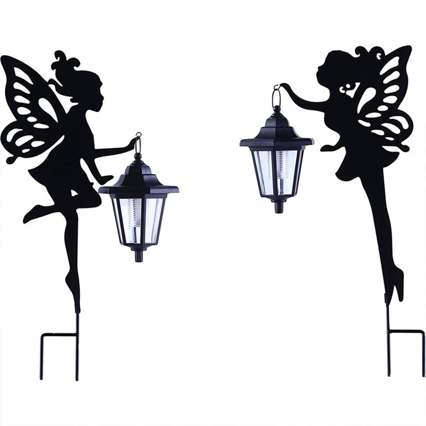2Pcs Metal Fairy Solar Light Outdoor Garden Stake Solar Light