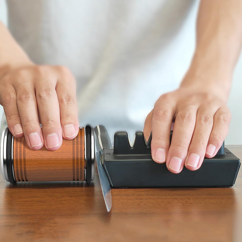 Rolling Knife Sharpener Kit with Attractive Angle Base for Kitchen and Outdoor Blades