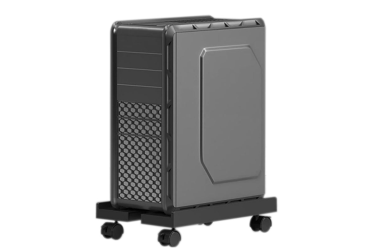 Computer Stand Adjustable with Wheels Mobile PC Case Holder Universal for Home