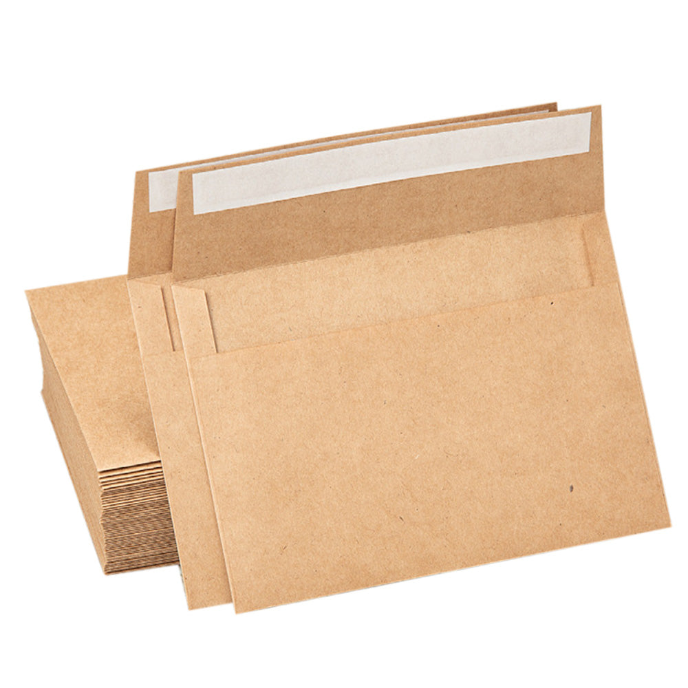 50 Pack Thick Kraft Paper Self Adhesive Envelopes for Cards Photos
