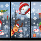 6Pcs Christmas Window Clings Window Stickers Decals with Santa Claus and Snowman