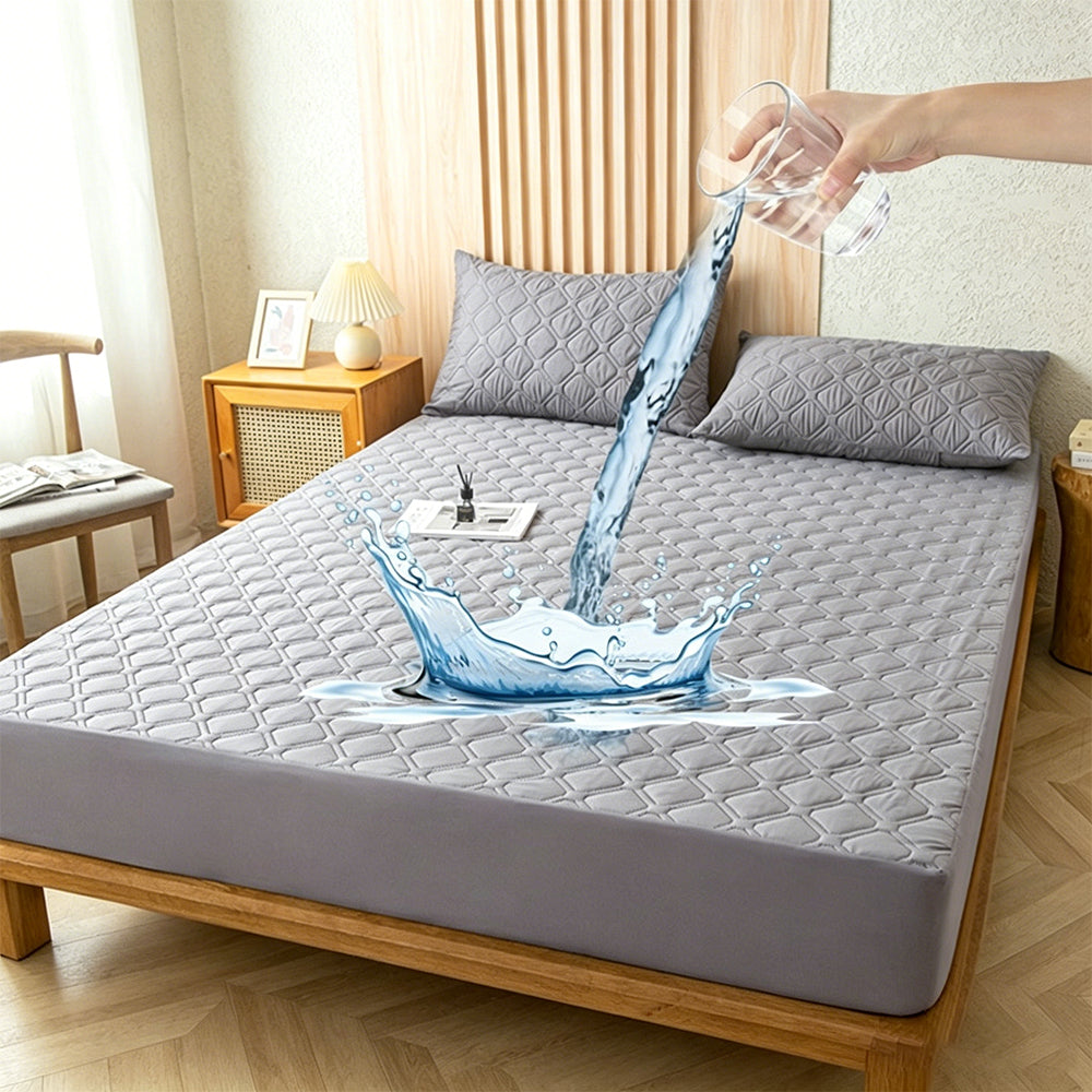 Water Resistant Mattress Protector Soft Mattress Pad with Deep Pocket Grey