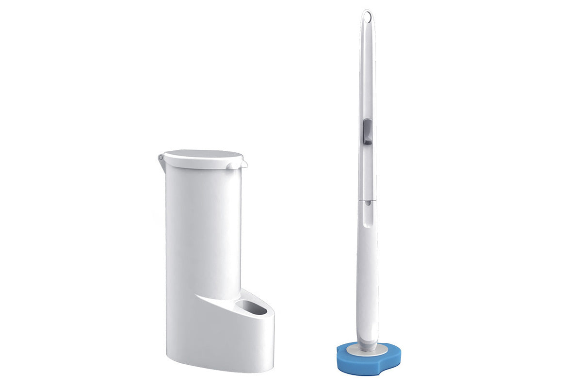 Disposable Toilet Brush Set with Replaceable Heads and Cleaning Liquid for Bathroom