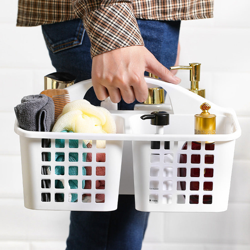 4 PCS Shower Caddy with Handle 3 Compartments Plastic Organizer Basket for Bathroom Kitchen