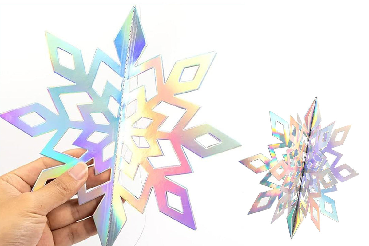3D Paper Snowflake Hanging Decorations for Christmas Party