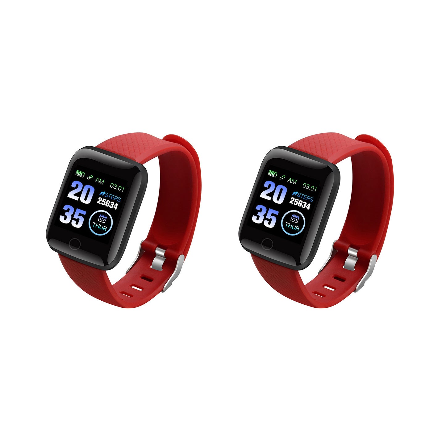 2Pcs 116plus Waterproof Smart Watch Sports Tracker with Heart Rate Monitor