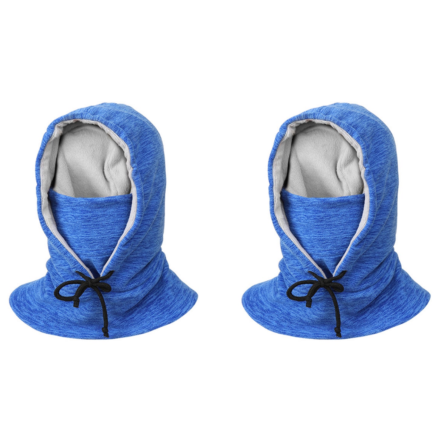 2Pcs Thick Fleece Windproof Hooded Neck Warmer Winter Balaclava for Men