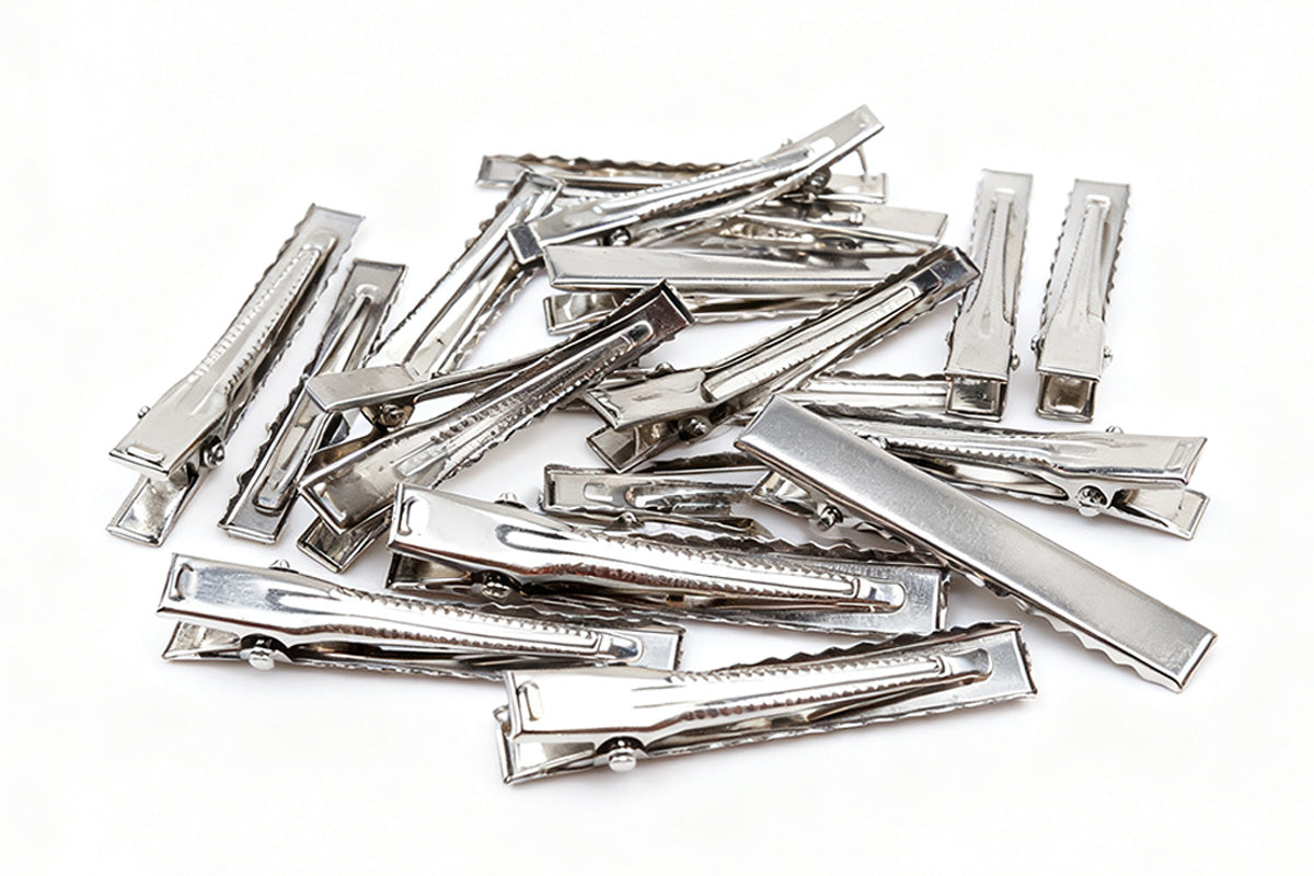 100-Piece Silver Metal Hair Clips for Women
