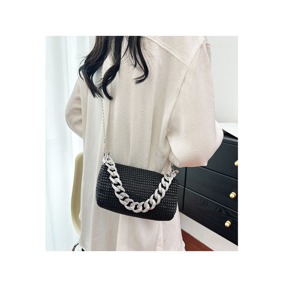 Women Allover Rhinestone Mini Crossbody Bag
