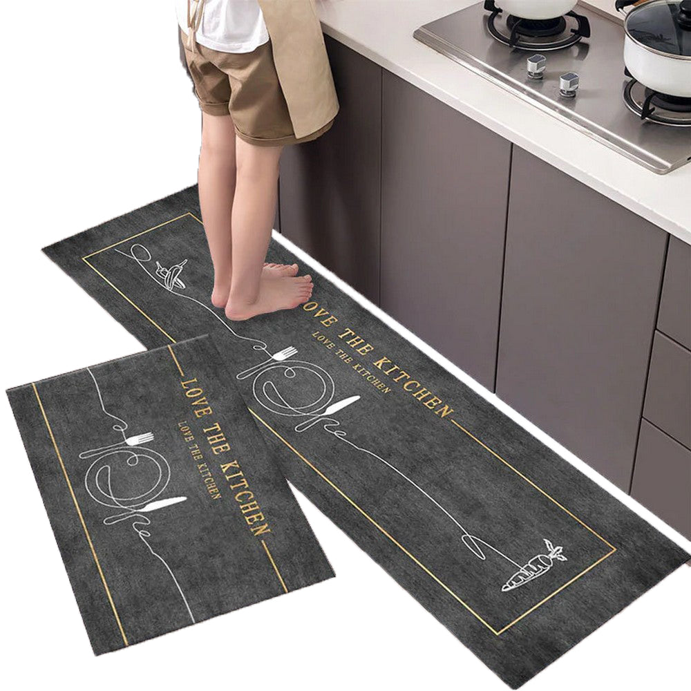 2 Piece Kitchen Mat Kitchen Rug Rectangular Floor Mat Set Area Rug