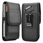 Universal Black Oxford Cloth Phone Waist Pouch with Belt Clip and Card Holder Compatible with Most Smartphones