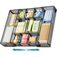 Expandable Desktop Drawer Organizer Basket with Adjustable Dividers for Home Office
