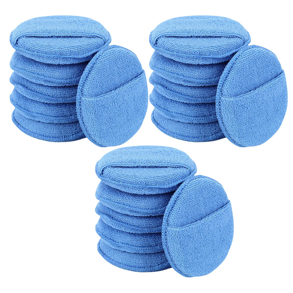 18 Pack 12.7cm Car Wax Applicator Pads Microfiber Sponge for Polishing Cleaning Tire Shine