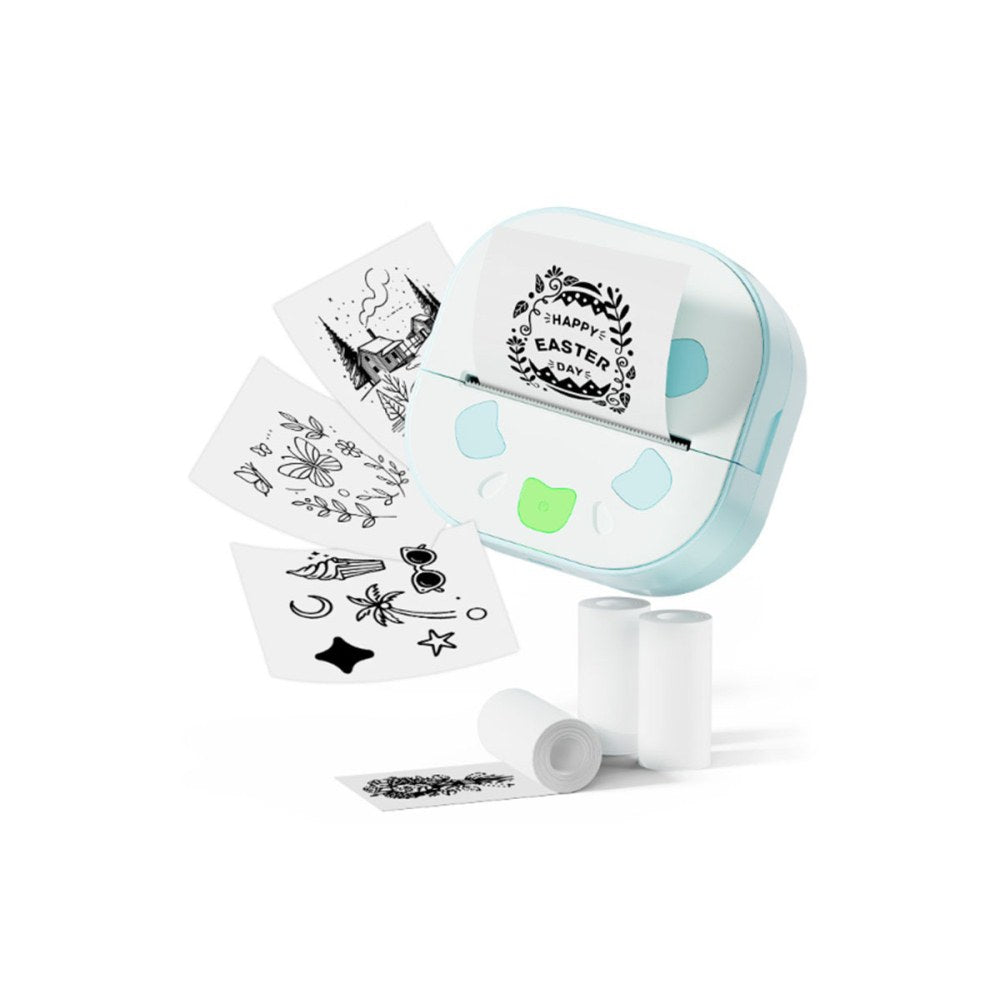 Sticker Printer Mini Printer Bluetooth Portable Sticker Maker with 3 Rolls Paper