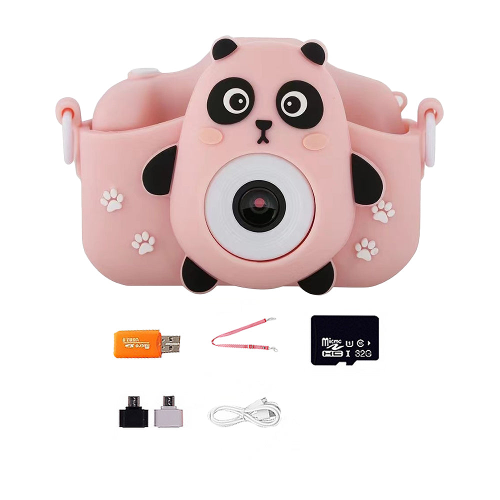 1080P HD Cute Animal Digital Camera Toy with 64G Memory Card-Panda