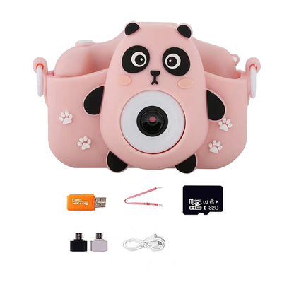 1080P HD Cute Animal Digital Camera Toy with 64G Memory Card-Panda