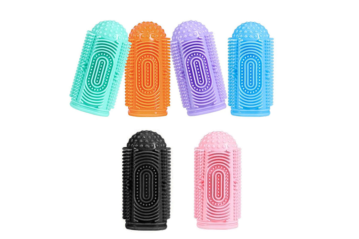 6PCS Dog Toothbrush Finger Toothbrush Dogs Tooth Brushing Kit For Dental Care