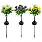 2 Pcs Carnations Solar Lights Waterproof Decorative Yard Lamp with Stake