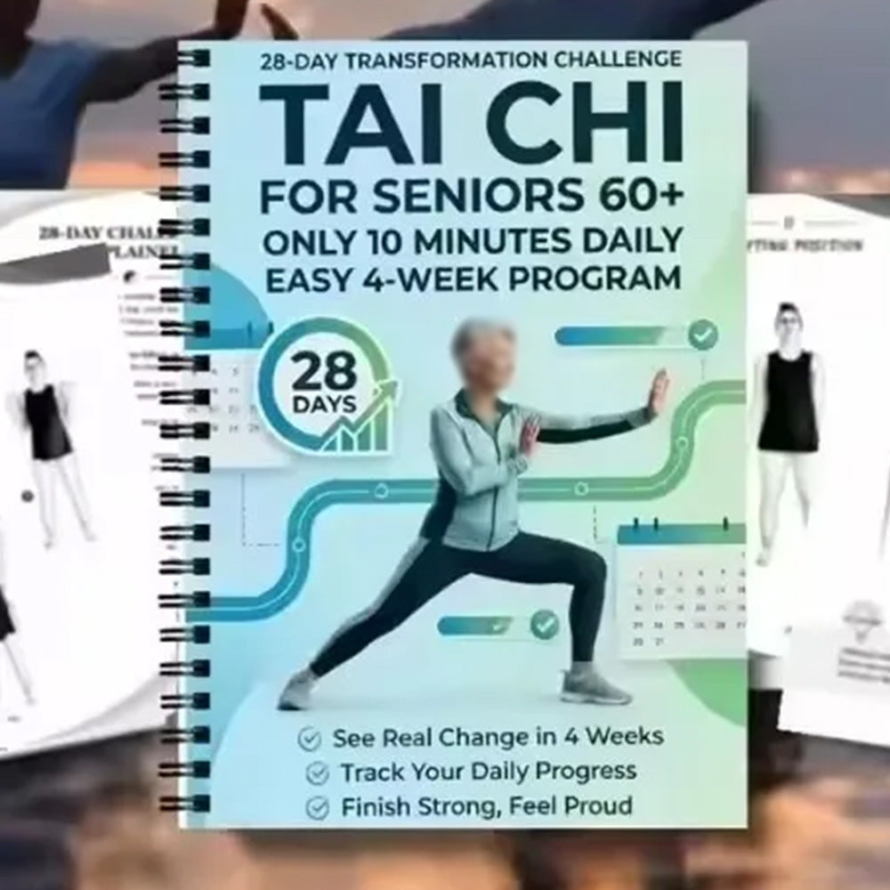 28-Day Tai Chi Spiral Planner Practice Log for Seniors and Beginners