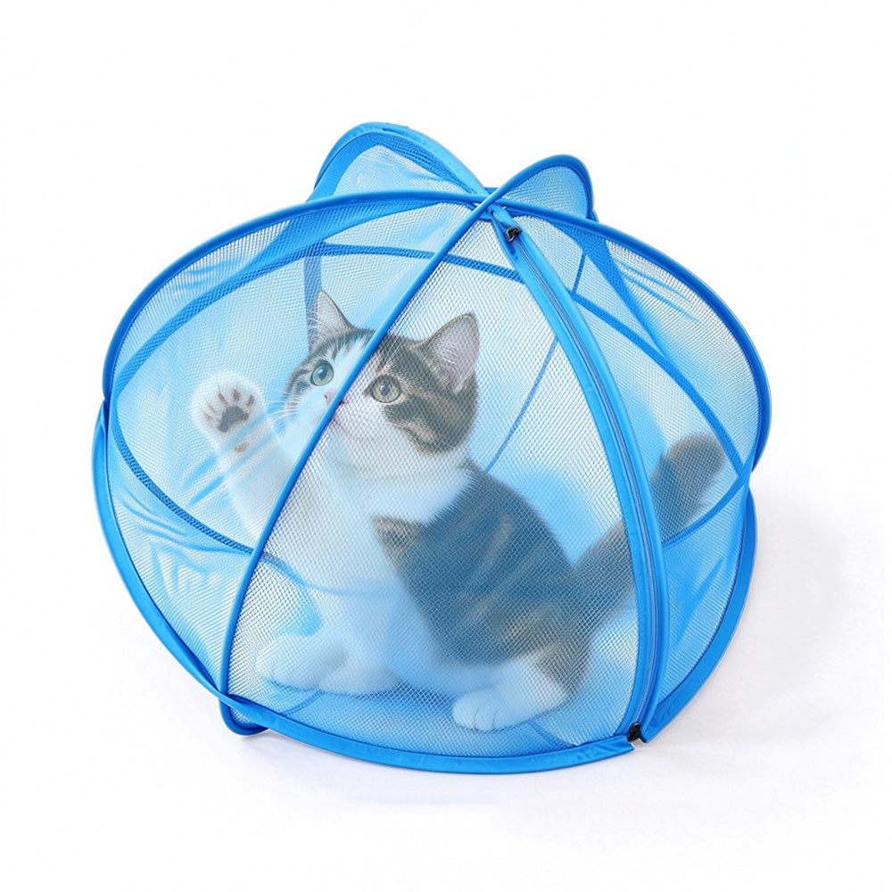Foldable Pop Up Mesh Pet Playpen Tent with Zipper for Cats Outdoors